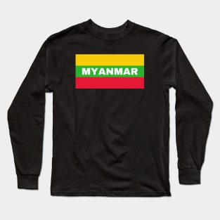 Myanmar Flag Colors Long Sleeve T-Shirt